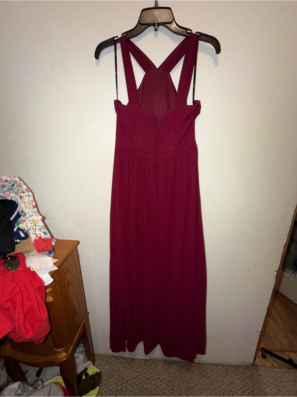 Lulu's Burgundy Crisscross Back Maxi Dress - Picture 2 of 3